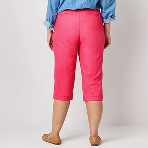 St. John's Bay Secretly Slender Mid Rise Plus Capris Pink Size 24W NWT - Picture 2 of 11